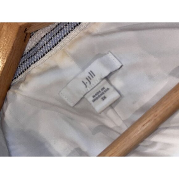 J.Jill Blue & White Striped Double-Breasted Lined Women's Blazer Jacket Size 2X - Picture 4 of 7